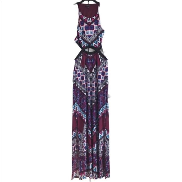 mm mm mm Maxi Dress Aztec Print Purple White Turquoise Small - Picture 4 of 7